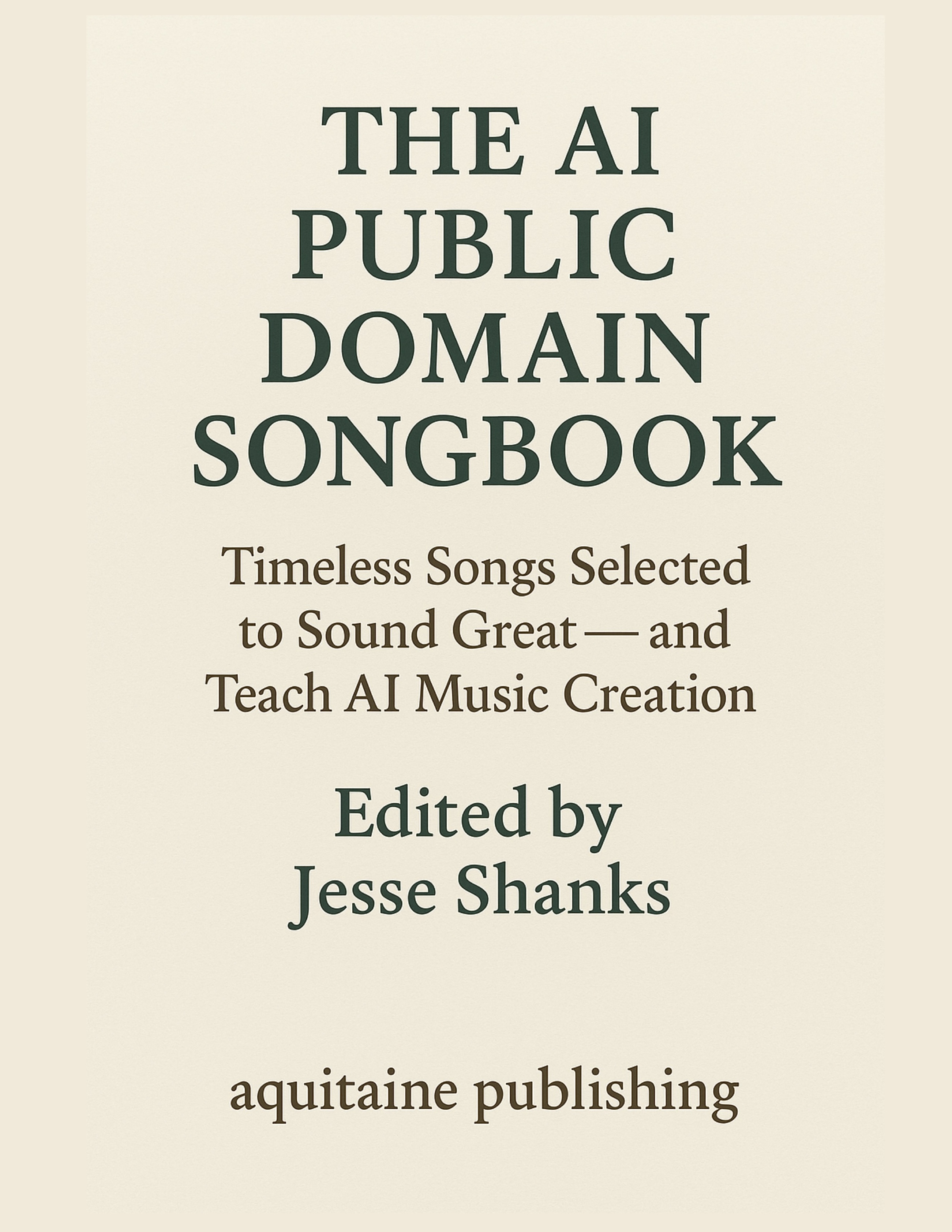 The AI Public Domain Songbook cover